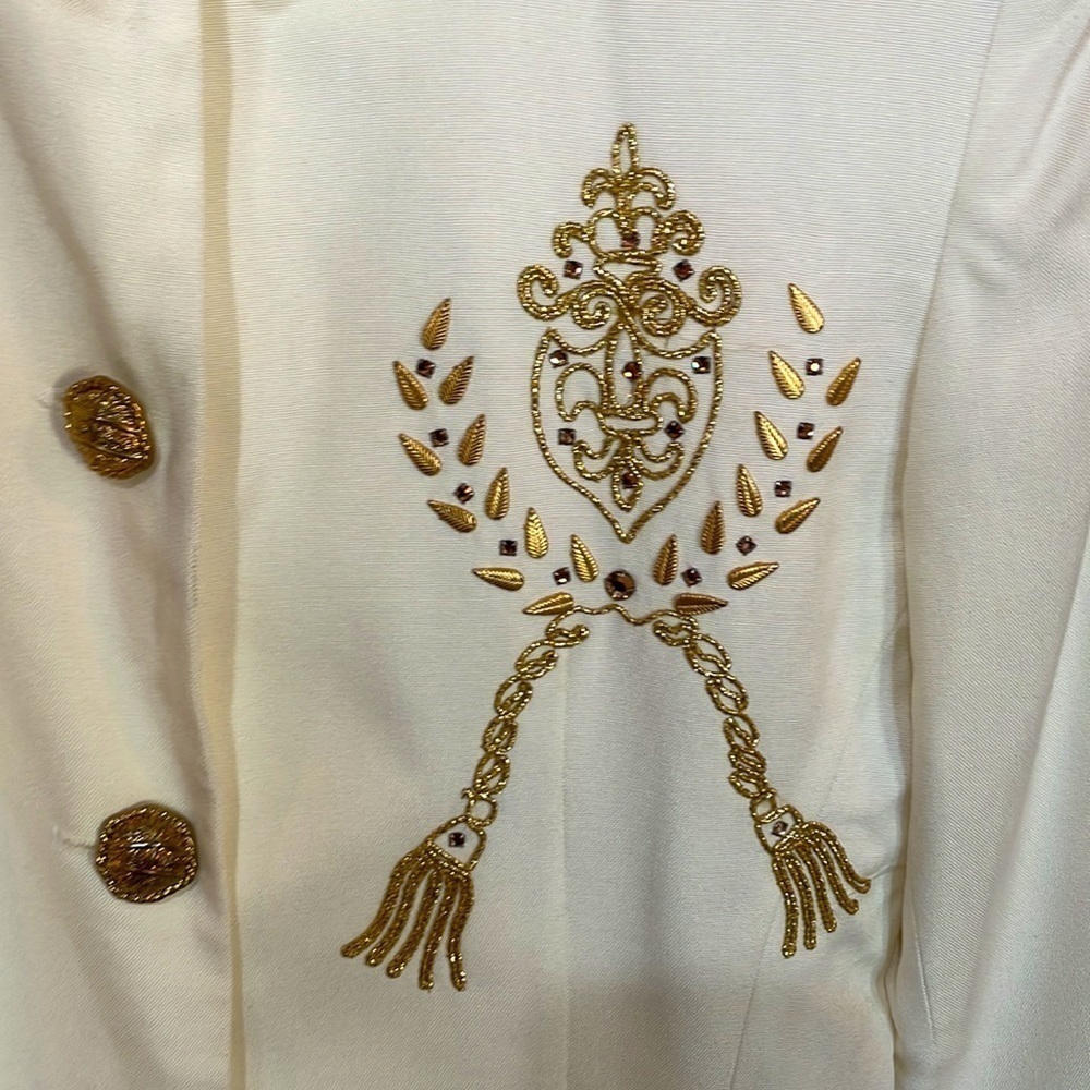 Vintage 80’s Women’s 6 Suit Jacket/Blazer Ivory Made in The USA Deadstock NWT - Picture 3 of 14